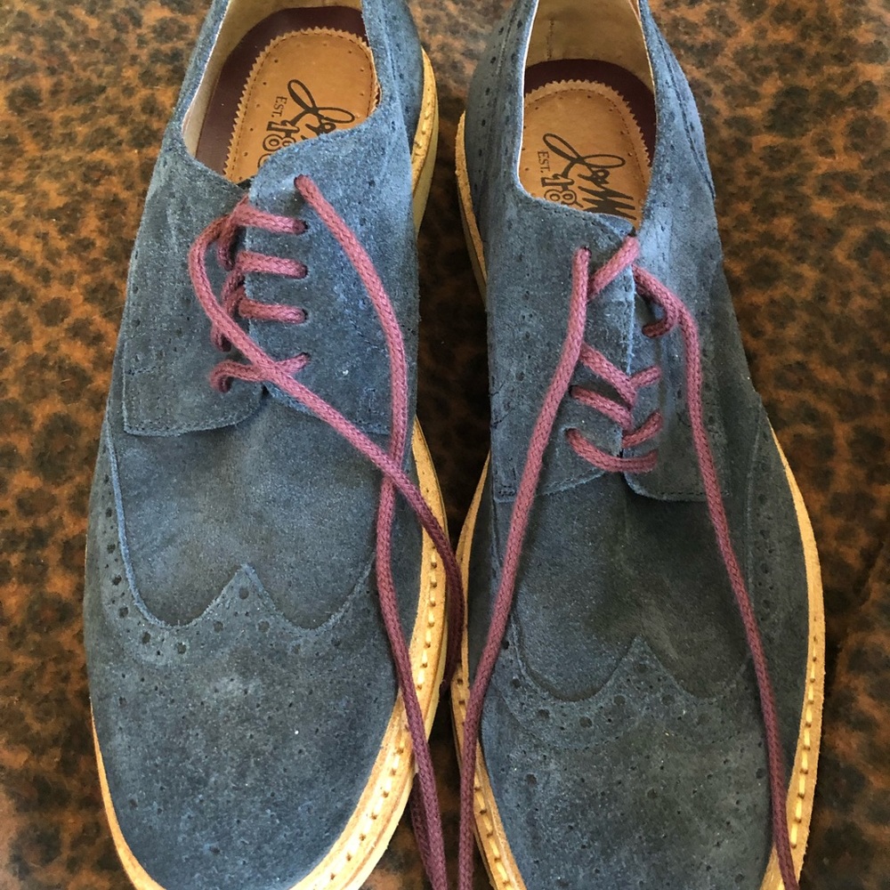 Never worn Johnston & Murphy Blue Suede Shoes